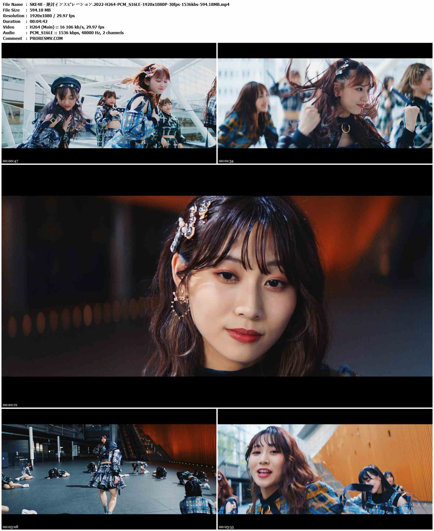 SKE48 - 絶対インスピレーション.2022-H264-PCM_S16LE-1920x1080P-30fps-1536kbs-594.18MB官方MV_高清MV